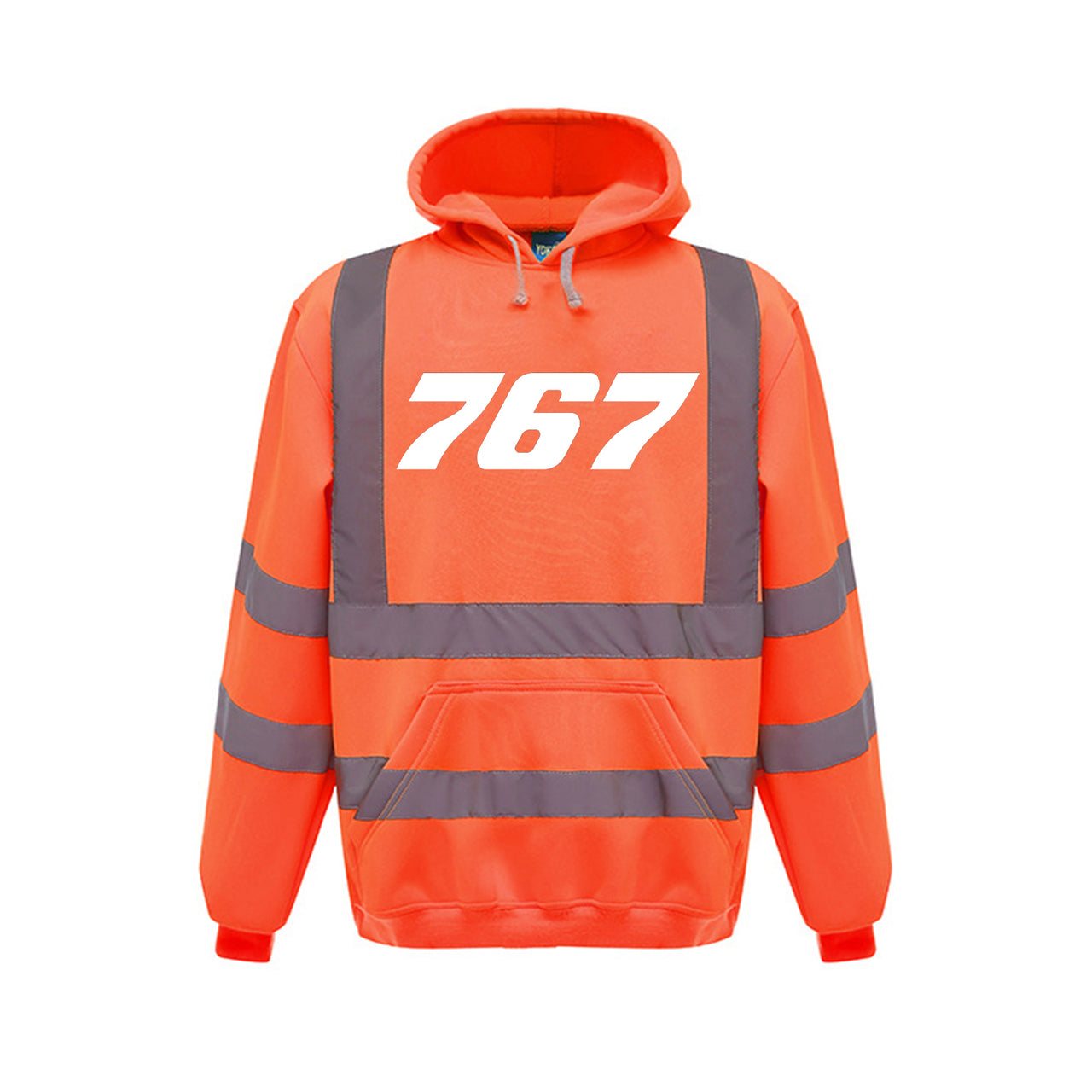 767 Flat Text Designed Reflective Hoodies