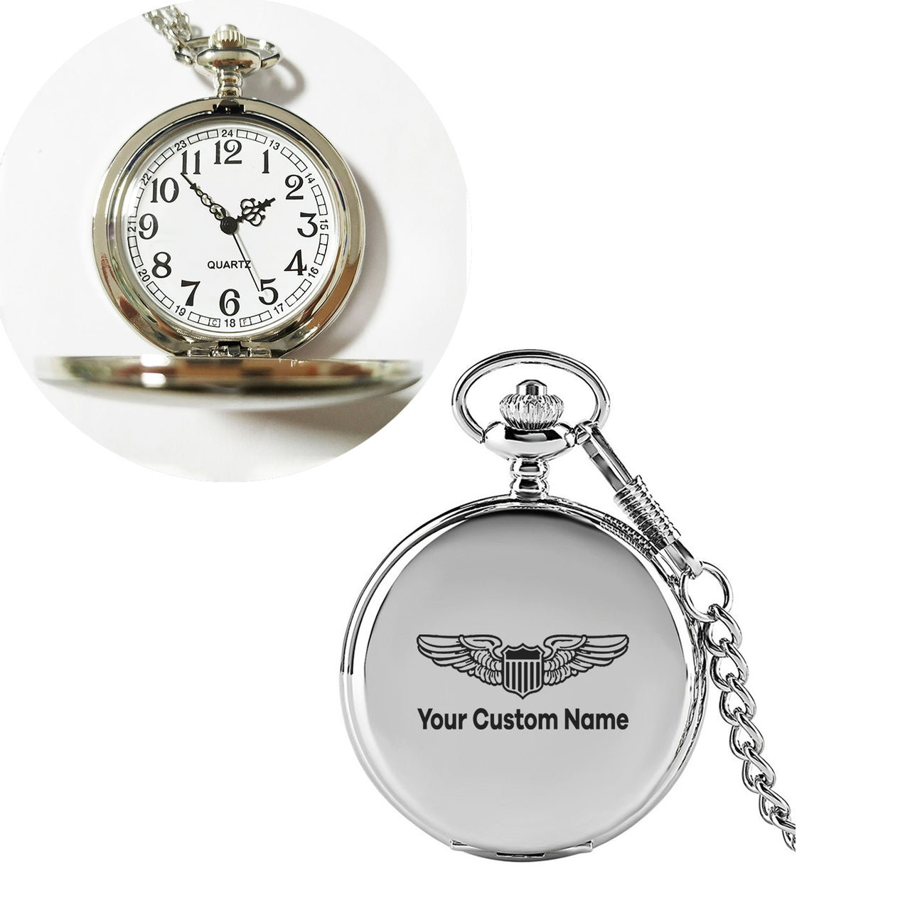 Custom Name (Military Badge) Designed Pocket Watches