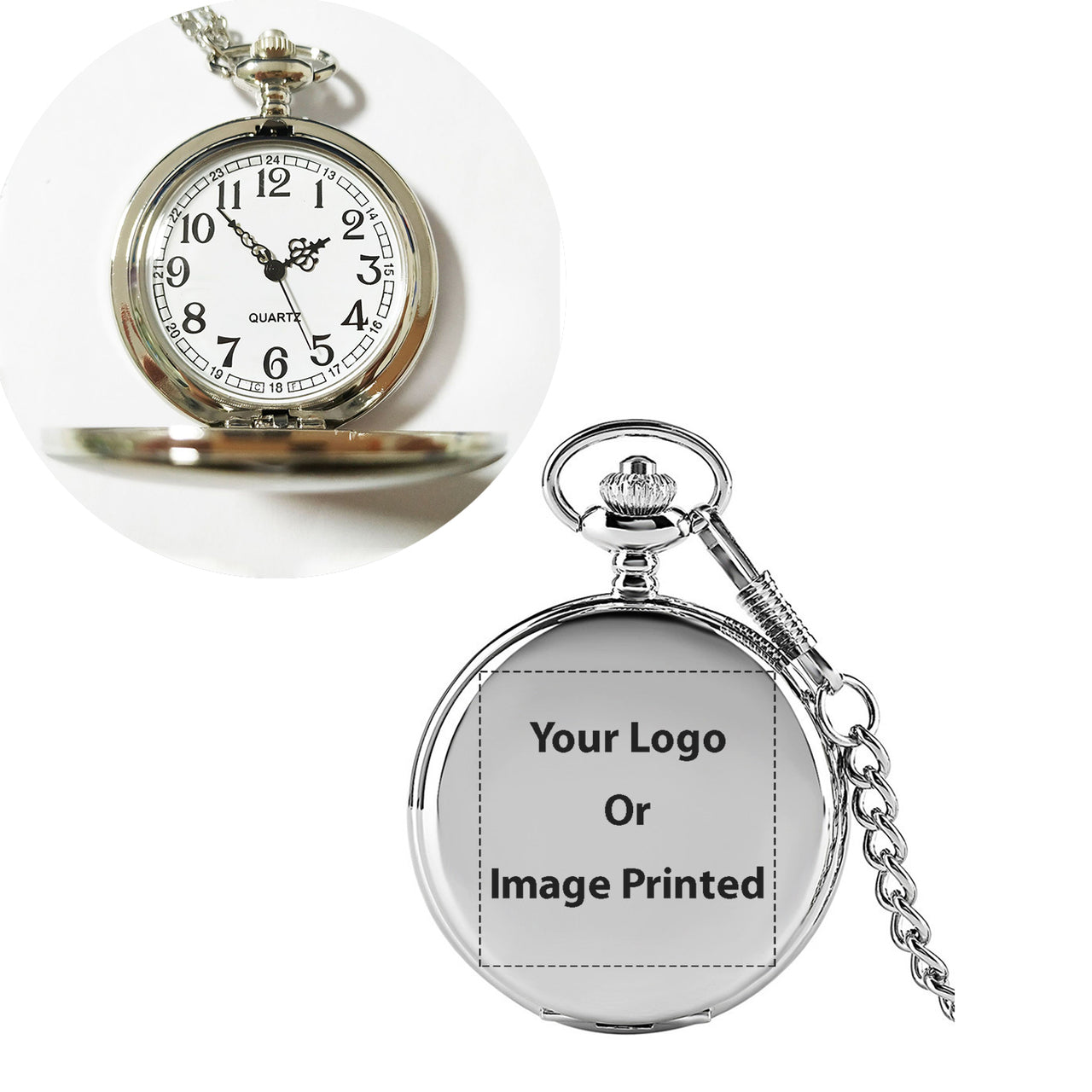 Custom Design Image Logo Designed Pocket Watches