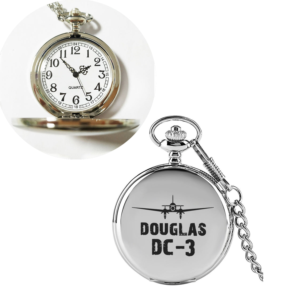 Douglas DC-3 & Plane Designed Pocket Watches