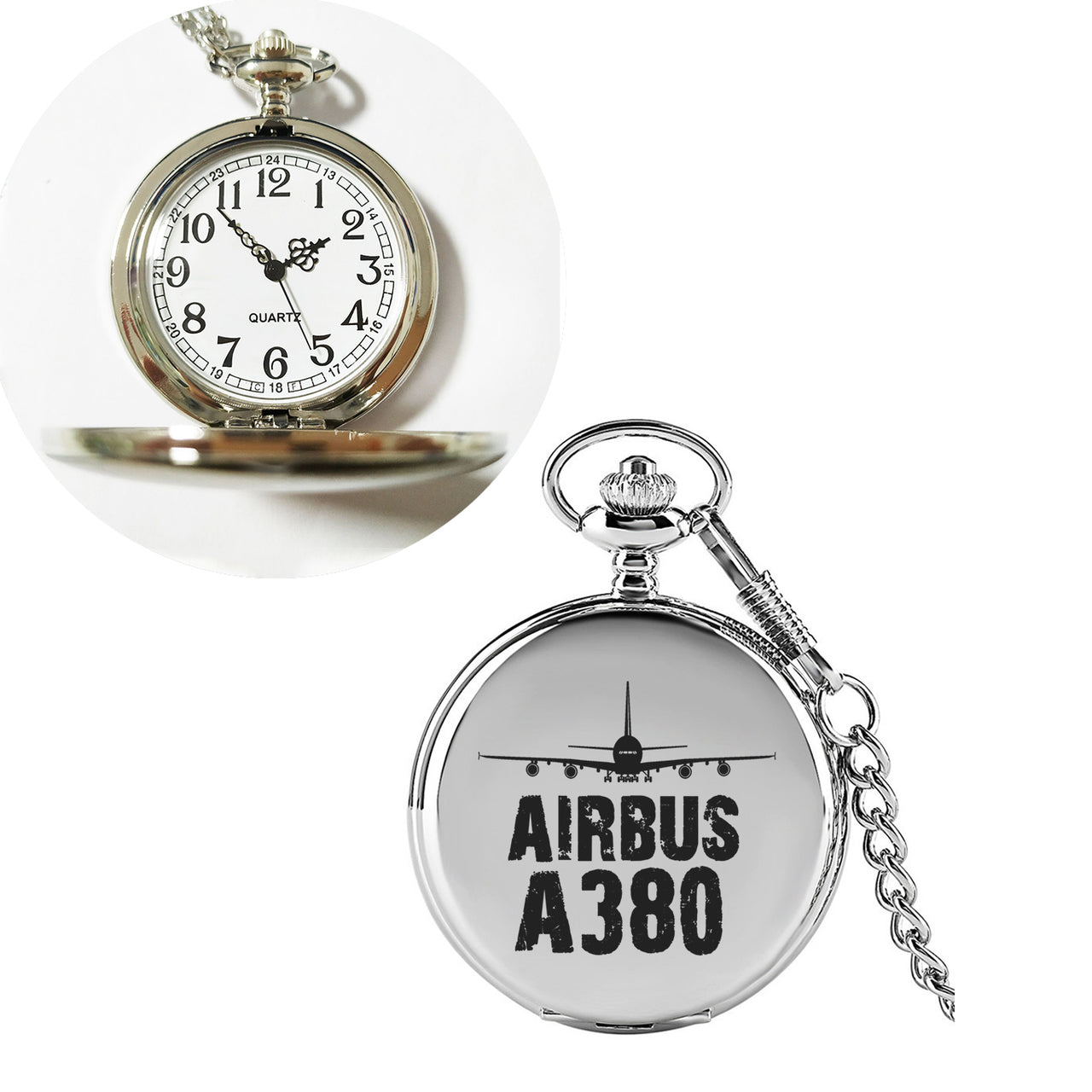 Airbus A380 & Plane Designed Pocket Watches