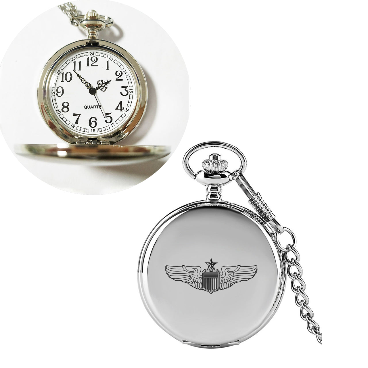Custom Name (US Air Force & Star) Designed Pocket Watches