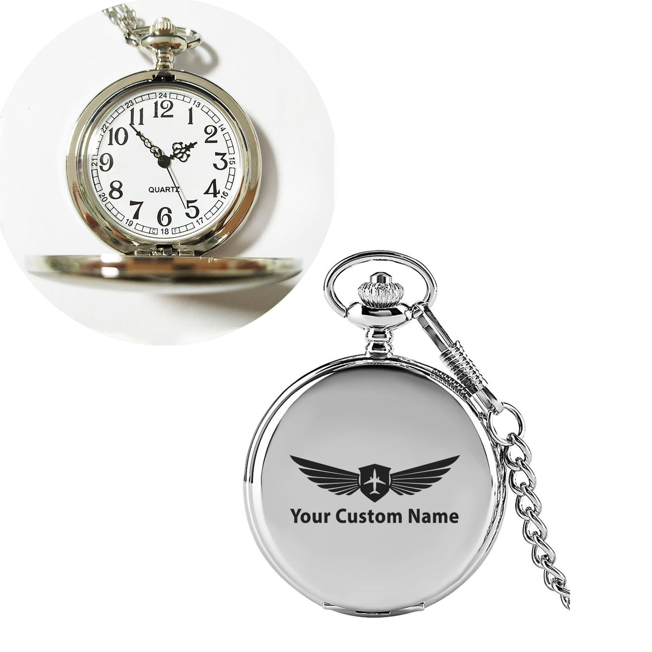 Custom Name (Badge 2) Designed Pocket Watches