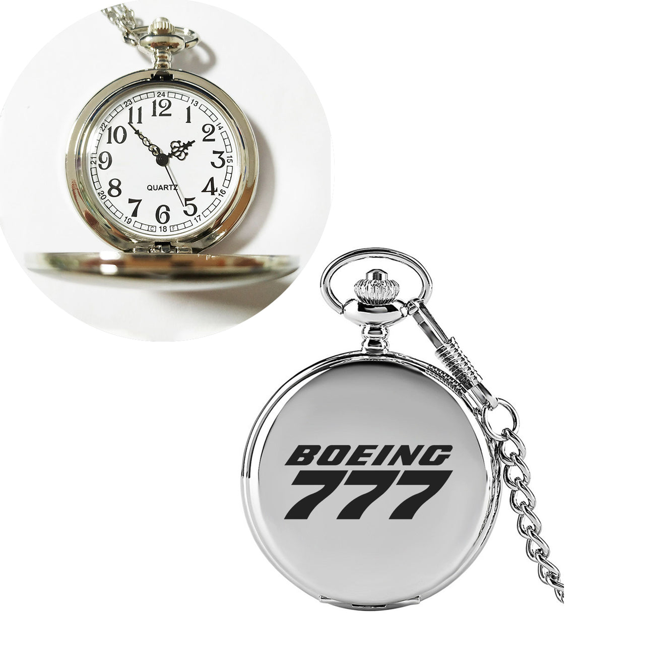 Boeing 777 & Text Designed Pocket Watches