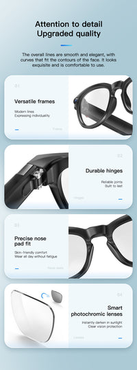 Thumbnail for Q8 Anti-Shake AI Glasses: 8MP Photography, Object Recognition & Real-Time Translation