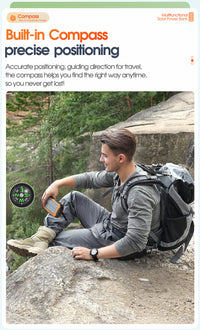 Thumbnail for 20000mAh Solar Power Bank: 4 Built-in Cables, Hand Crank, 6 Outputs/4 Inputs