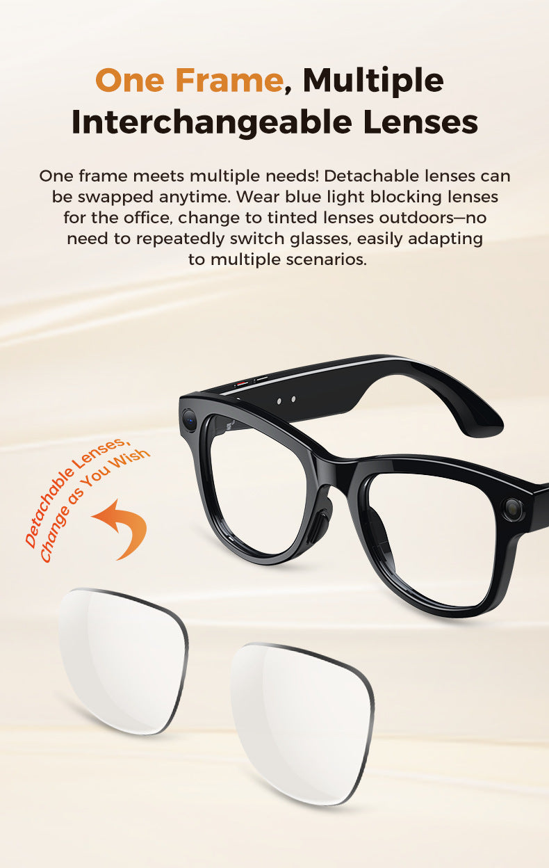 Smart Camera Glasses M02Ultra: AI-Powered, WiFi, Navigation & Convenient Charging Case