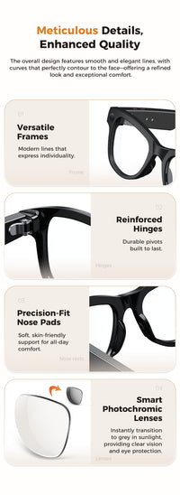 Thumbnail for Smart Camera Glasses M02Ultra: AI-Powered, WiFi, Navigation & Convenient Charging Case