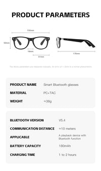 Thumbnail for Stylish Women's Smart Glasses L3: Anti-Blue Light, Music, Voice Assistant & Easy Touch Control