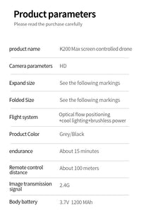 Thumbnail for K200 Brushless Drone: Screen Remote, Optical Flow Positioning & Colorful LED Full-Protection Quadcopter - view 26