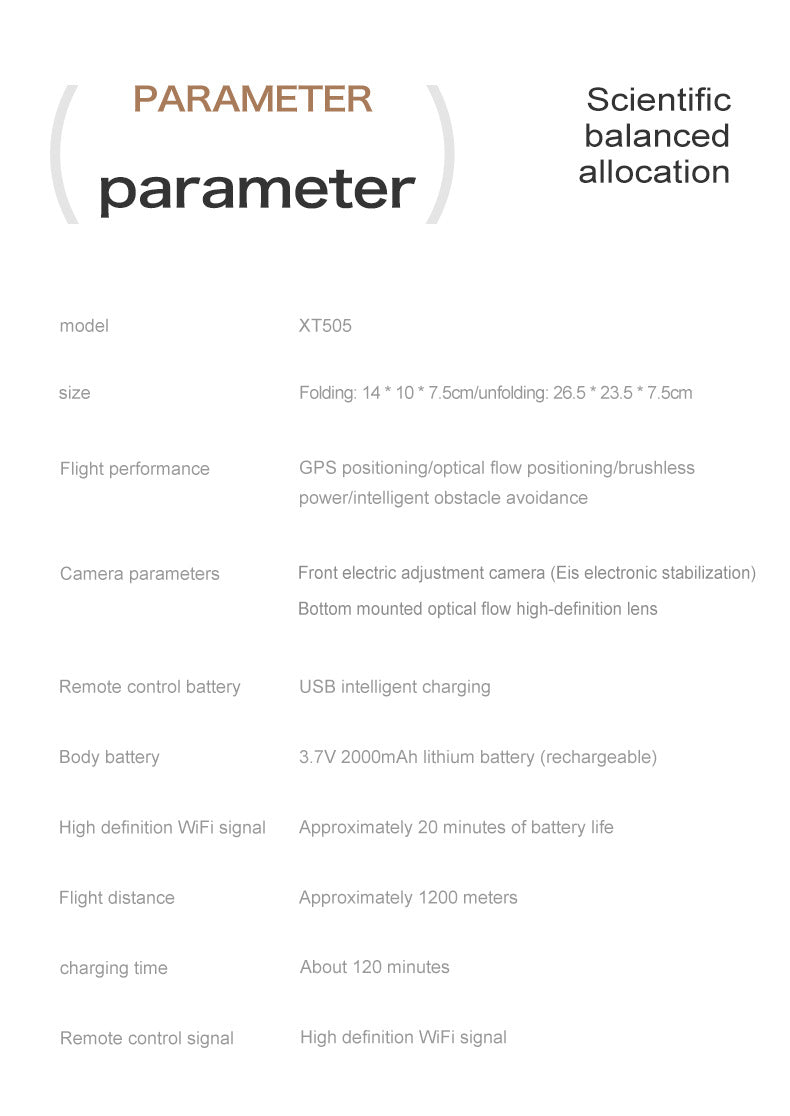XT505 HD Dual-Camera Drone: GPS Positioning, Brushless Motor & Obstacle Avoidance - view 25