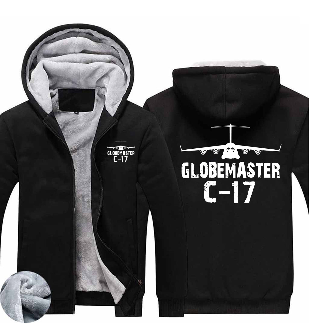 GlobeMaster C-17 & Plane Designed Zipped Sweatshirts