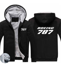 Thumbnail for Boeing 787 & Text Designed Zipped Sweatshirts