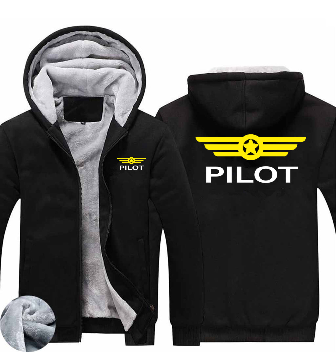 Pilot & Badge Designed Zipped Sweatshirts