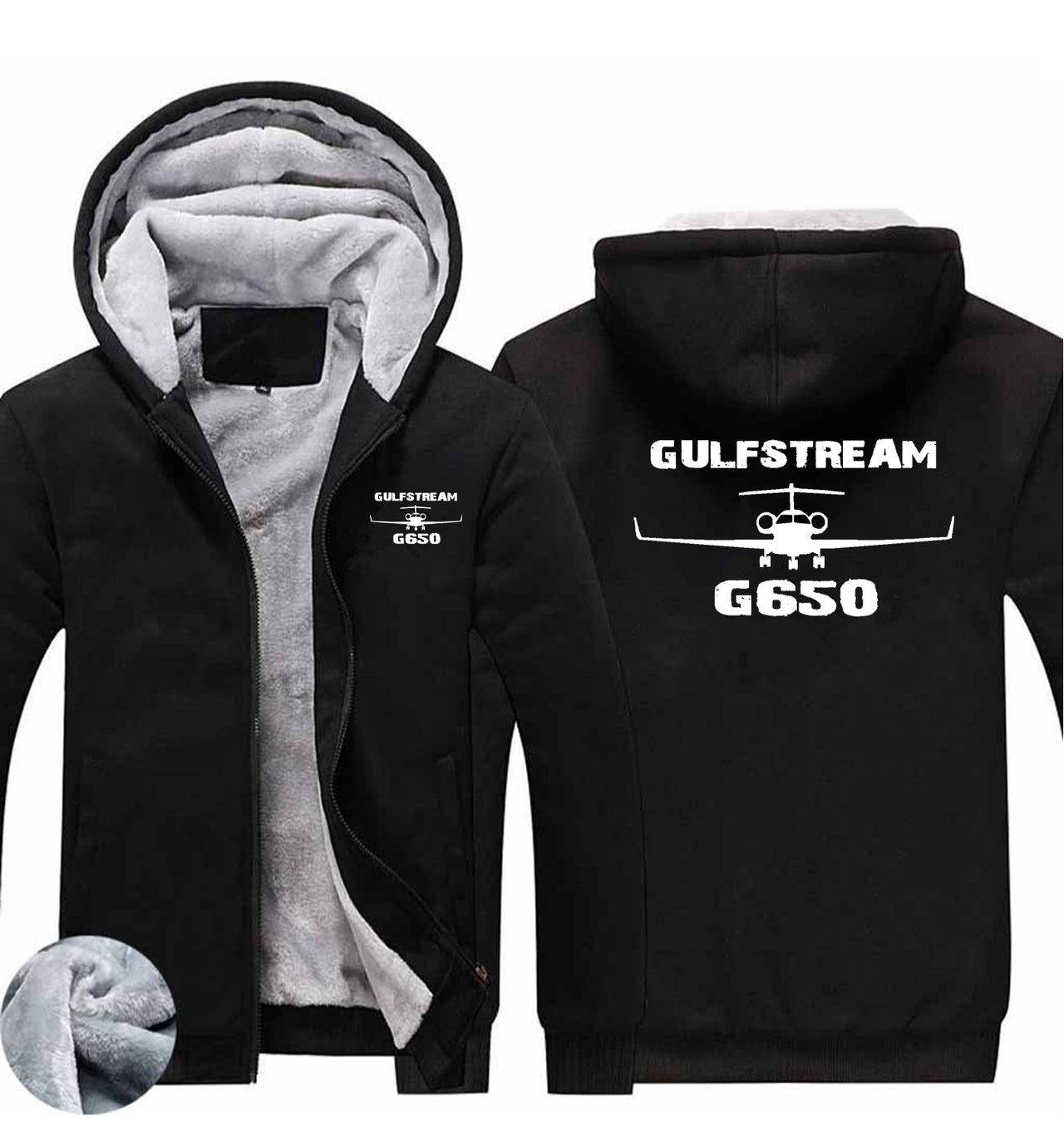 Gulfstream G650 & Plane Designed Zipped Sweatshirts
