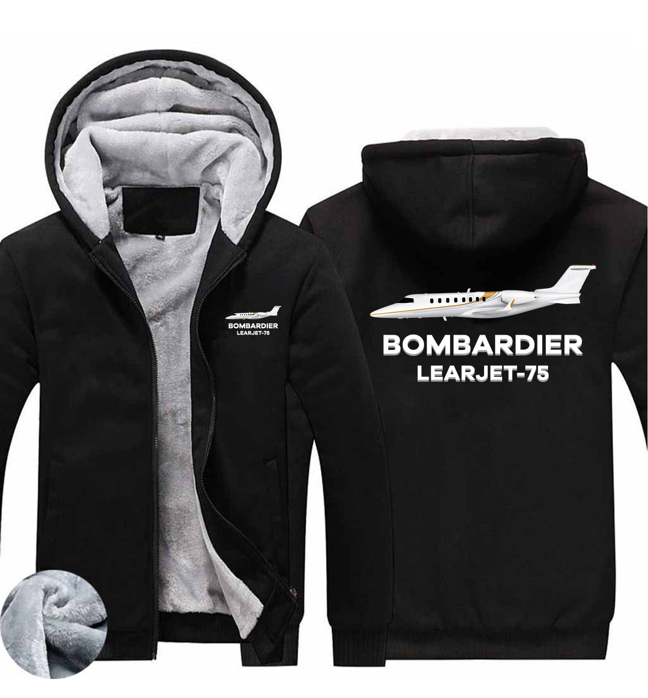 The Bombardier Learjet 75 Designed Zipped Sweatshirts