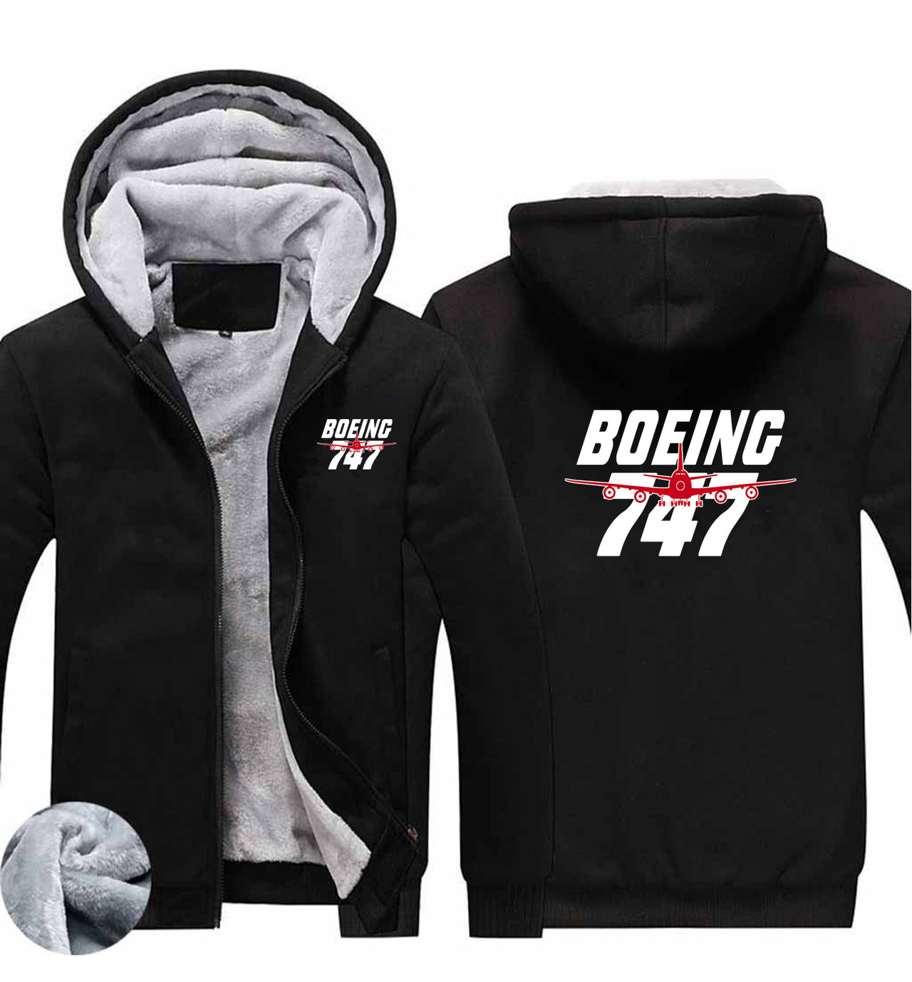 Amazing Boeing 747 Designed Zipped Sweatshirts