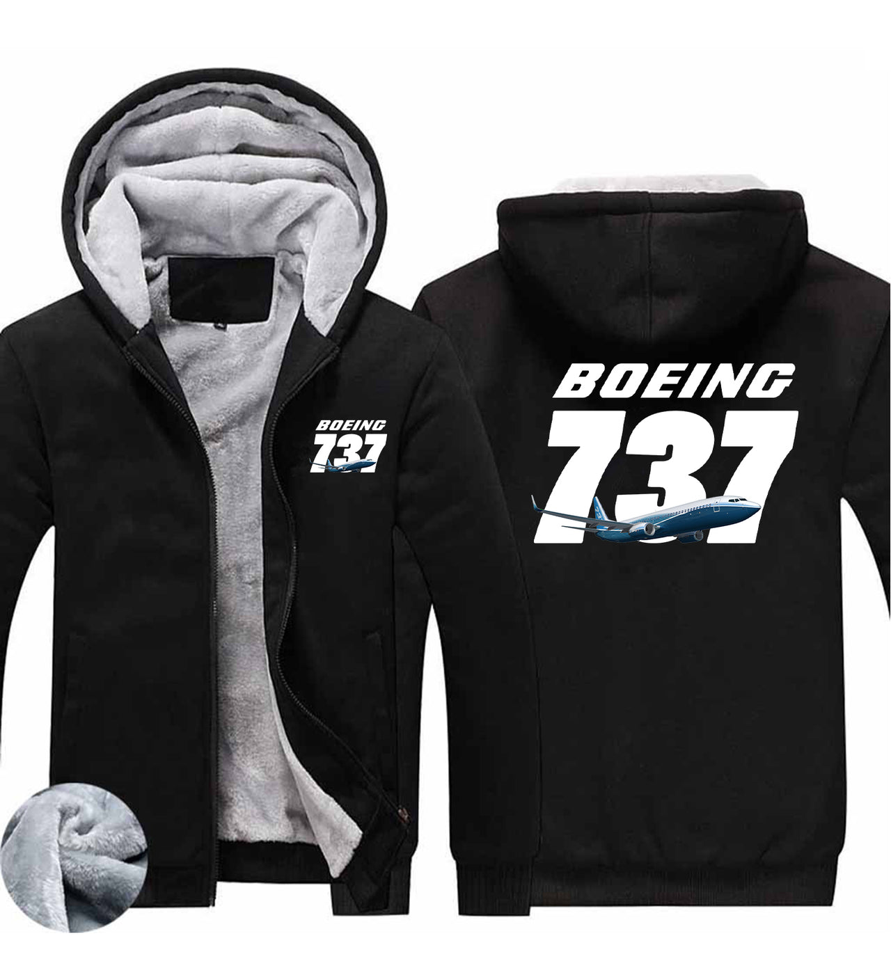 Super Boeing 737+Text Designed Zipped Sweatshirts