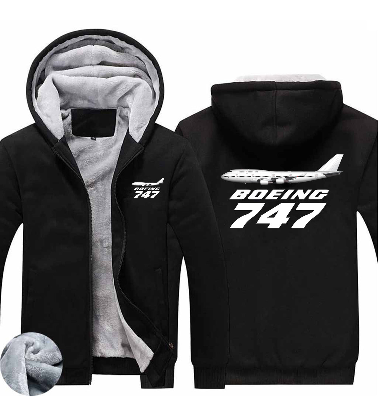 The Boeing 747 Designed Zipped Sweatshirts