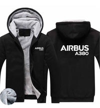 Thumbnail for Airbus A380 & Text Designed Zipped Sweatshirts