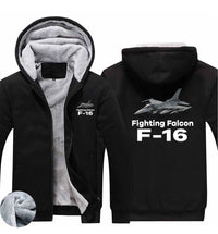 Thumbnail for The Fighting Falcon F16 Designed Zipped Sweatshirts