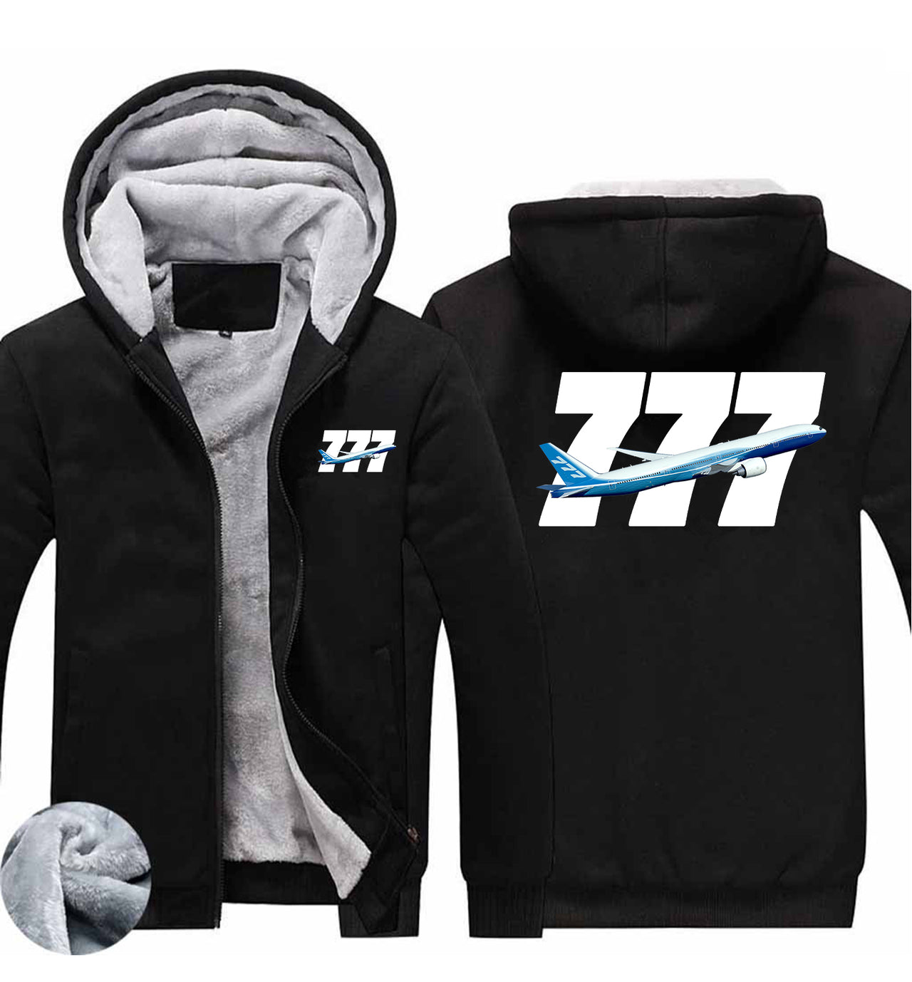 Super Boeing 777 Designed Zipped Sweatshirts