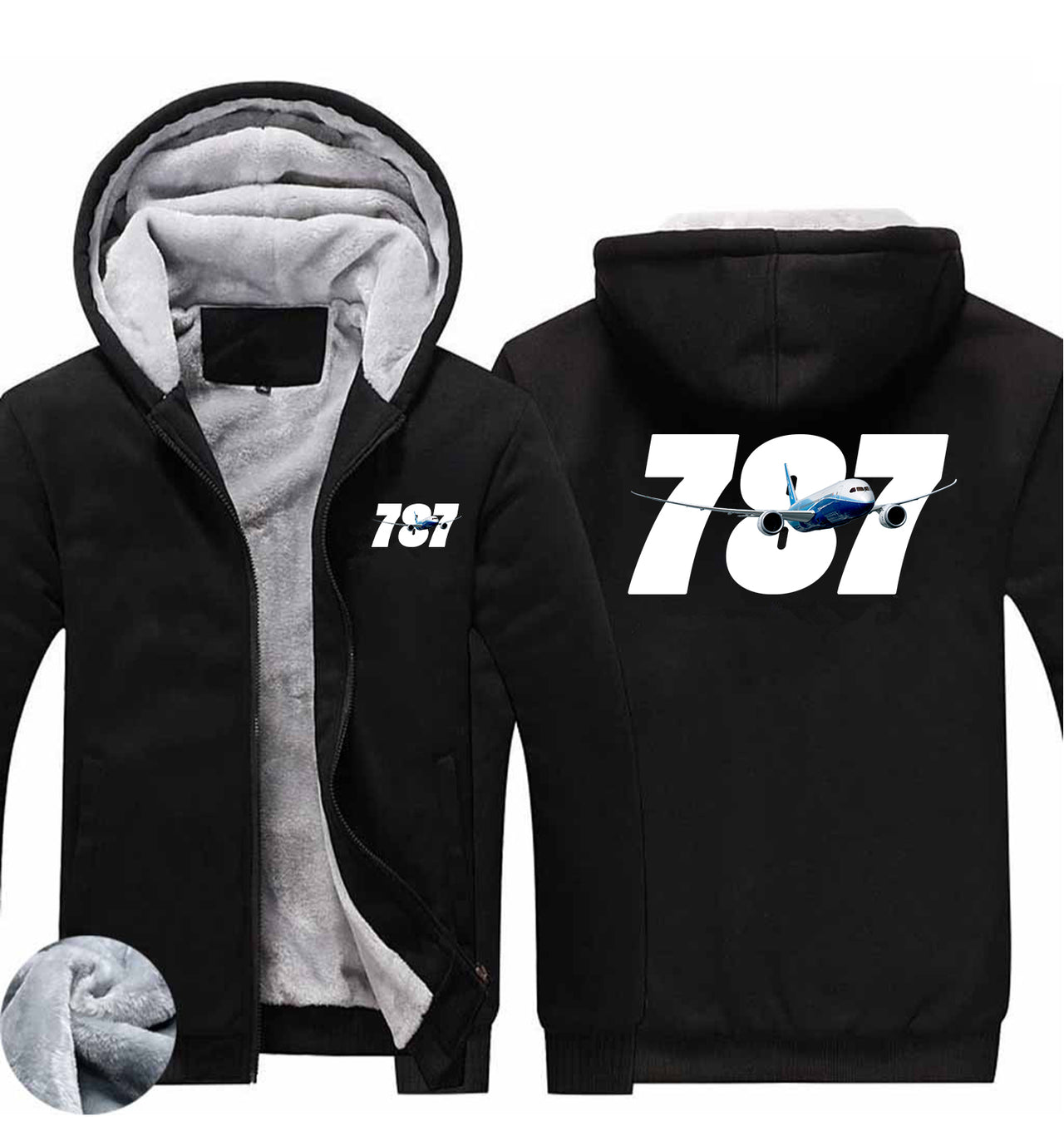 Super Boeing 787 Designed Zipped Sweatshirts