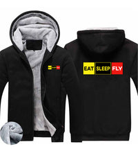 Thumbnail for Eat Sleep Fly (Colourful) Designed Zipped Sweatshirts