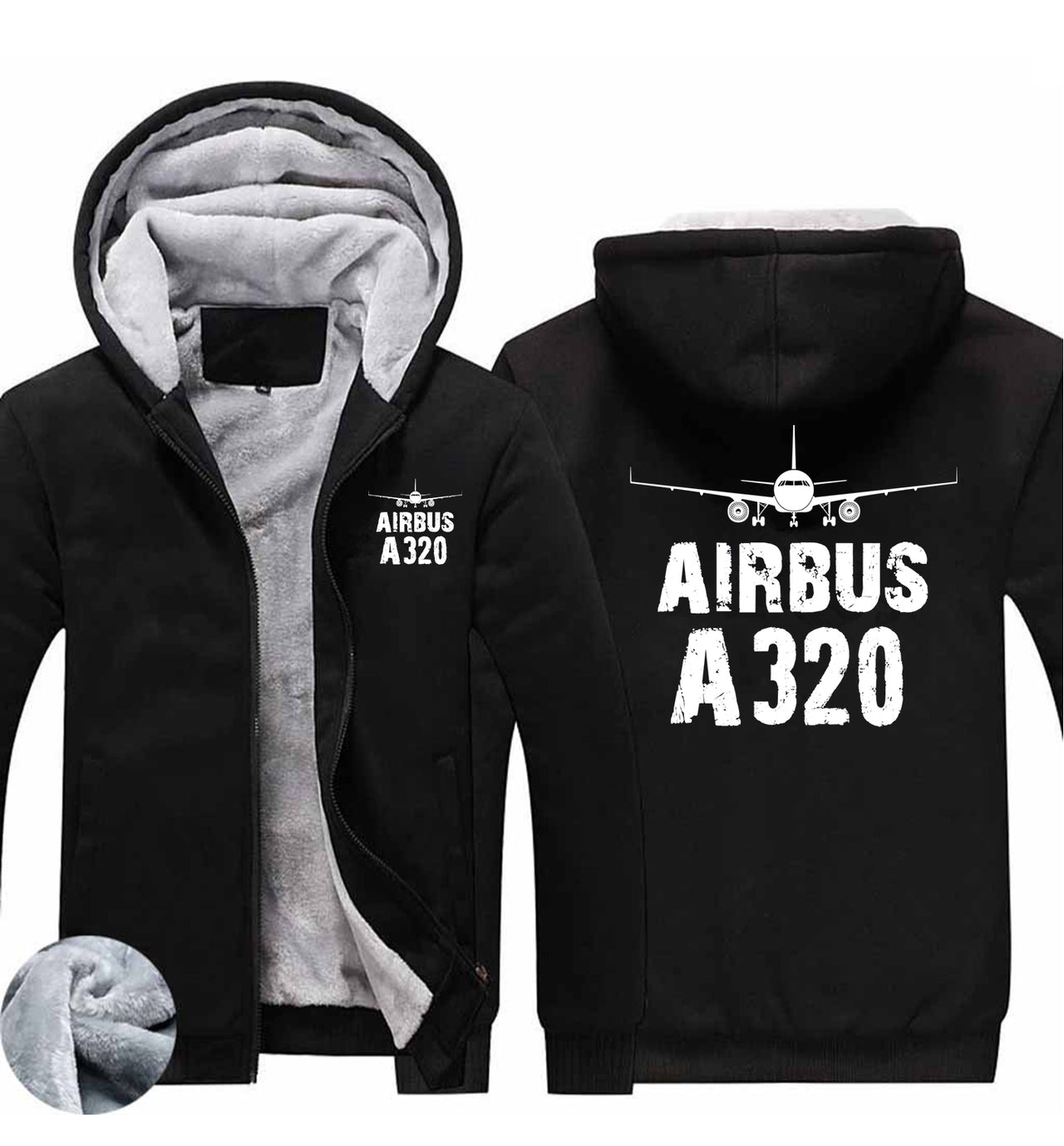 Airbus A320 & Plane Designed Zipped Sweatshirts