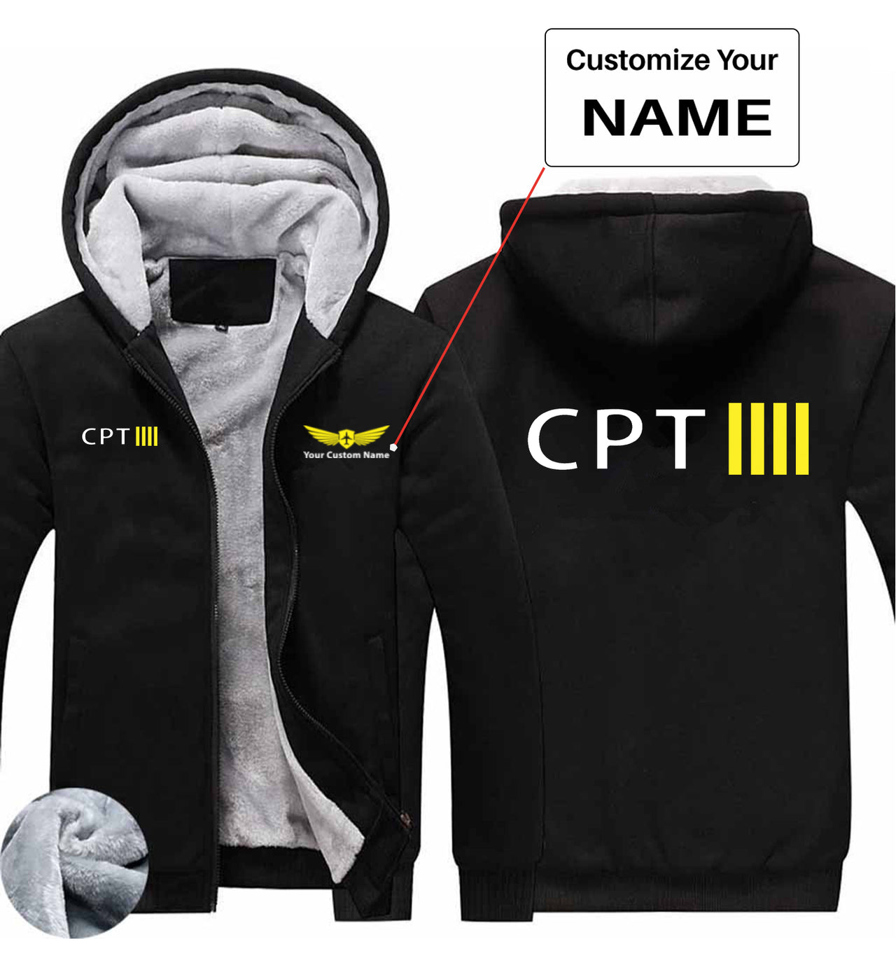 CPT & 4 Lines Designed Zipped Sweatshirts