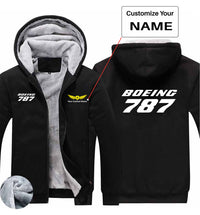 Thumbnail for Boeing 787 & Text Designed Zipped Sweatshirts