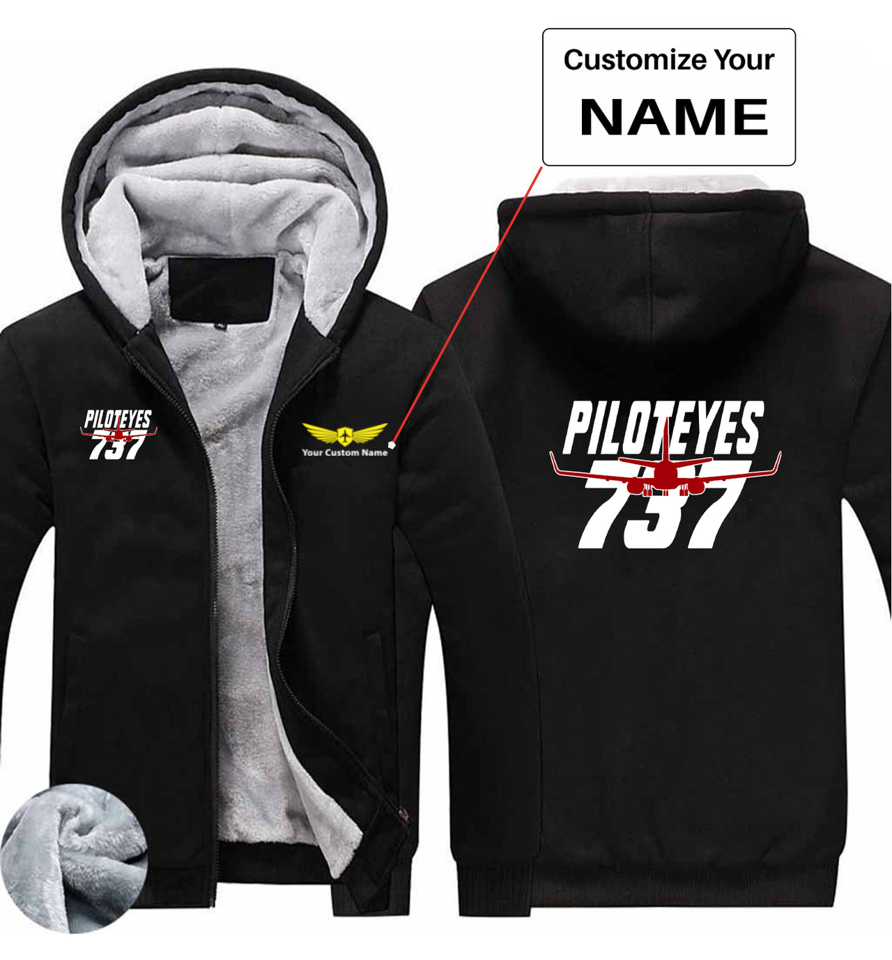Amazing Piloteyes737 Designed Zipped Sweatshirts