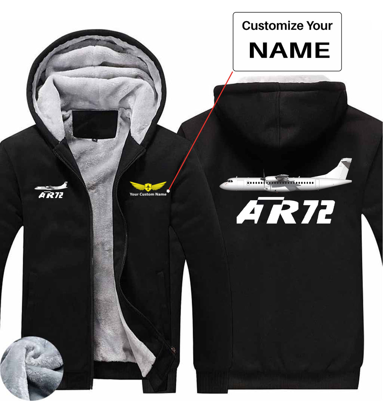 The ATR72 Designed Zipped Sweatshirts