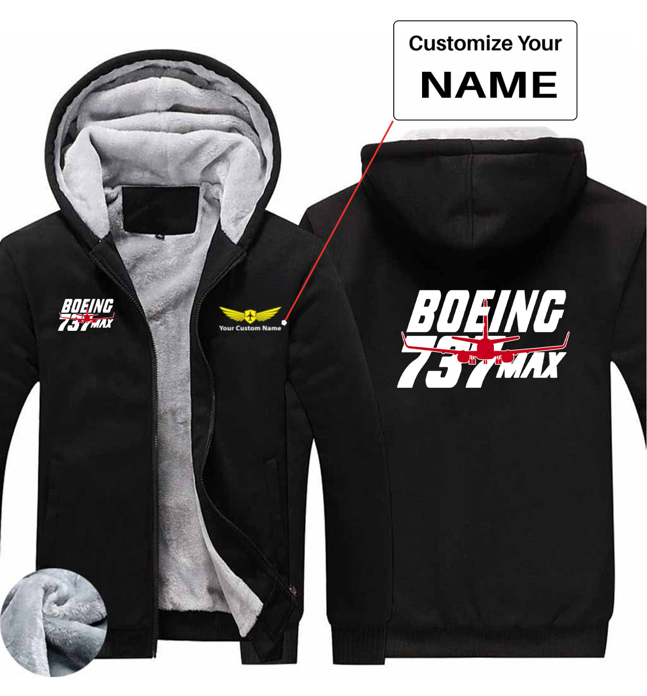 Amazing 737 Max Designed Zipped Sweatshirts