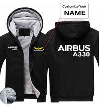 Thumbnail for Airbus A330 & Text Designed Zipped Sweatshirts