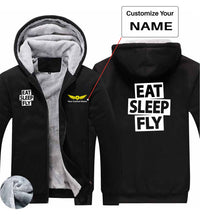 Thumbnail for Eat Sleep Fly Designed Zipped Sweatshirts