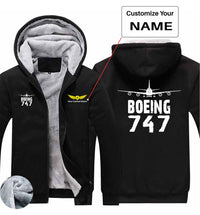 Thumbnail for Boeing 747 & Plane Designed Zipped Sweatshirts