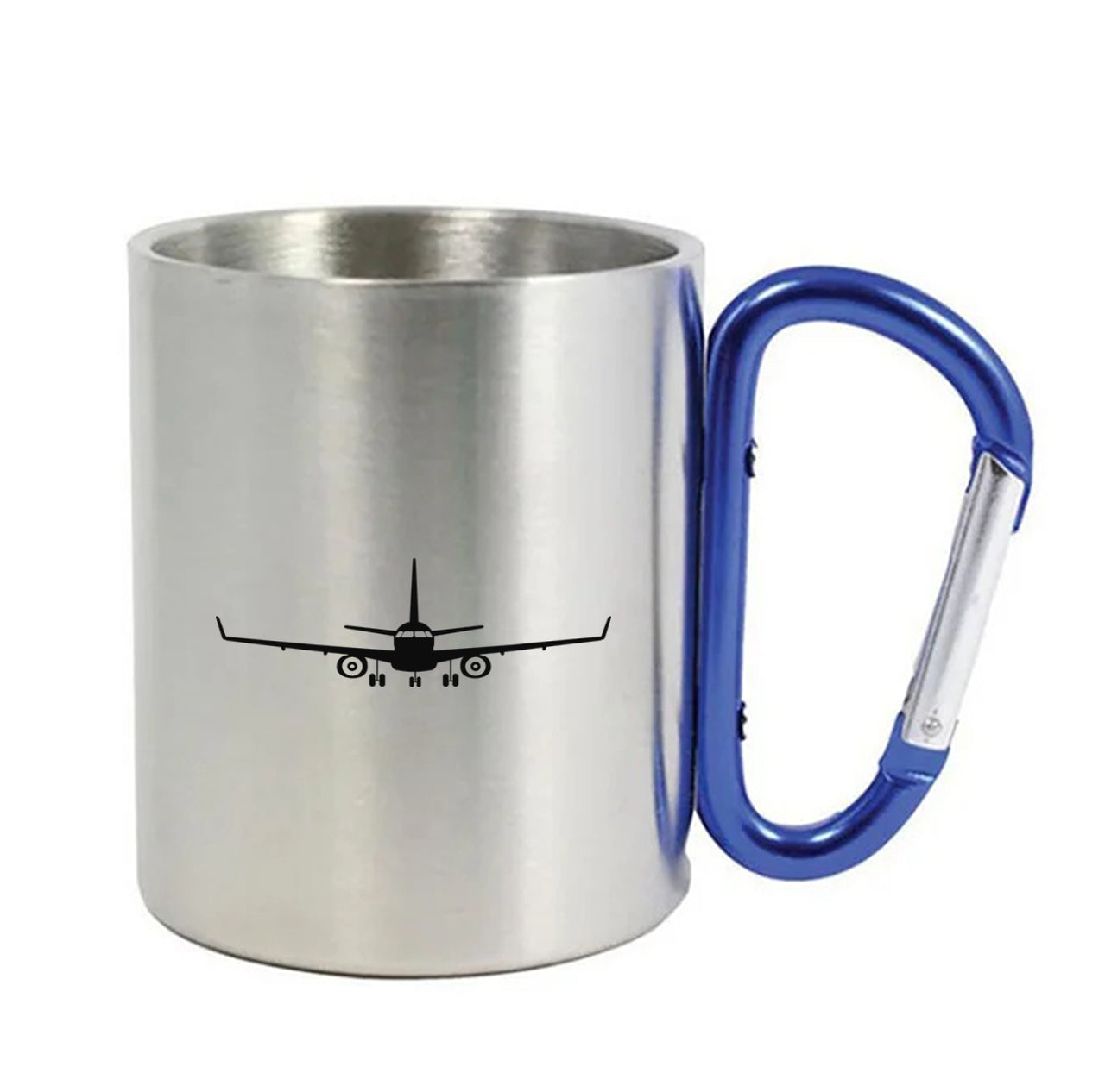 Embraer E-190 Silhouette Plane Designed Stainless Steel Outdoors Mugs