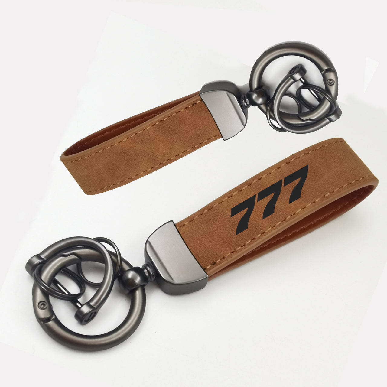 777 Flat Text Design Horseshoe Buckle Key Chains