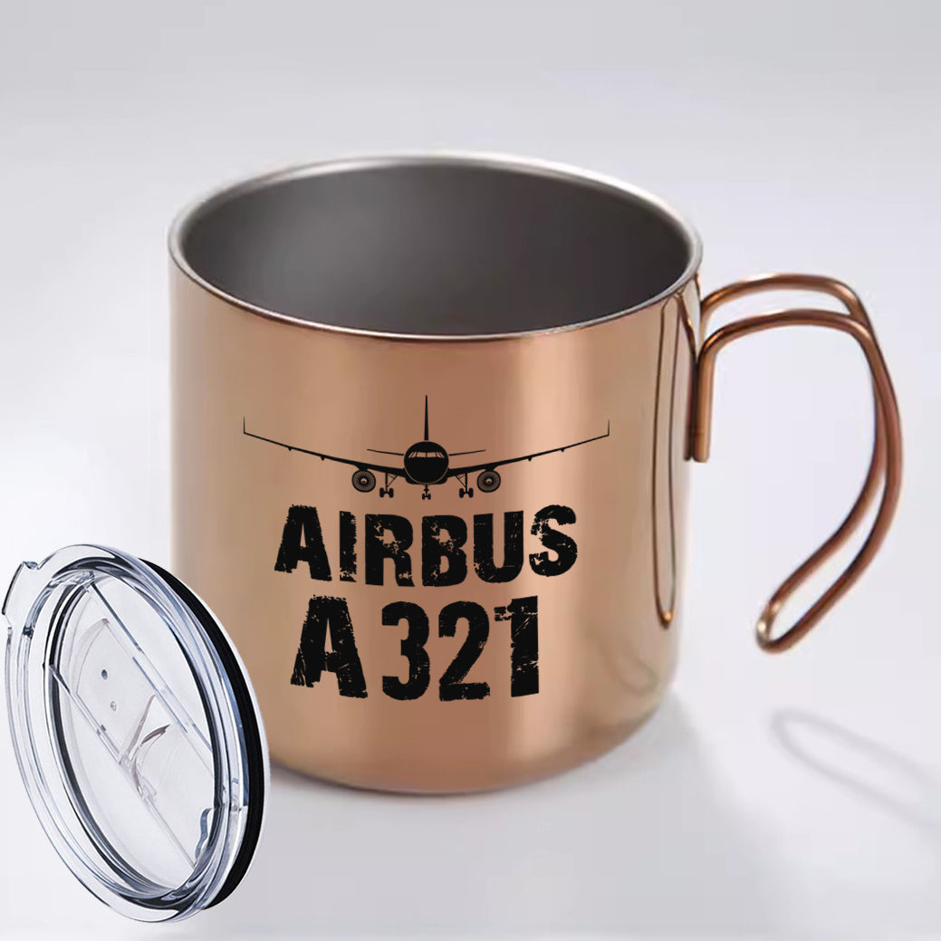 Airbus A321 & Plane Designed Stainless Steel Portable Mugs