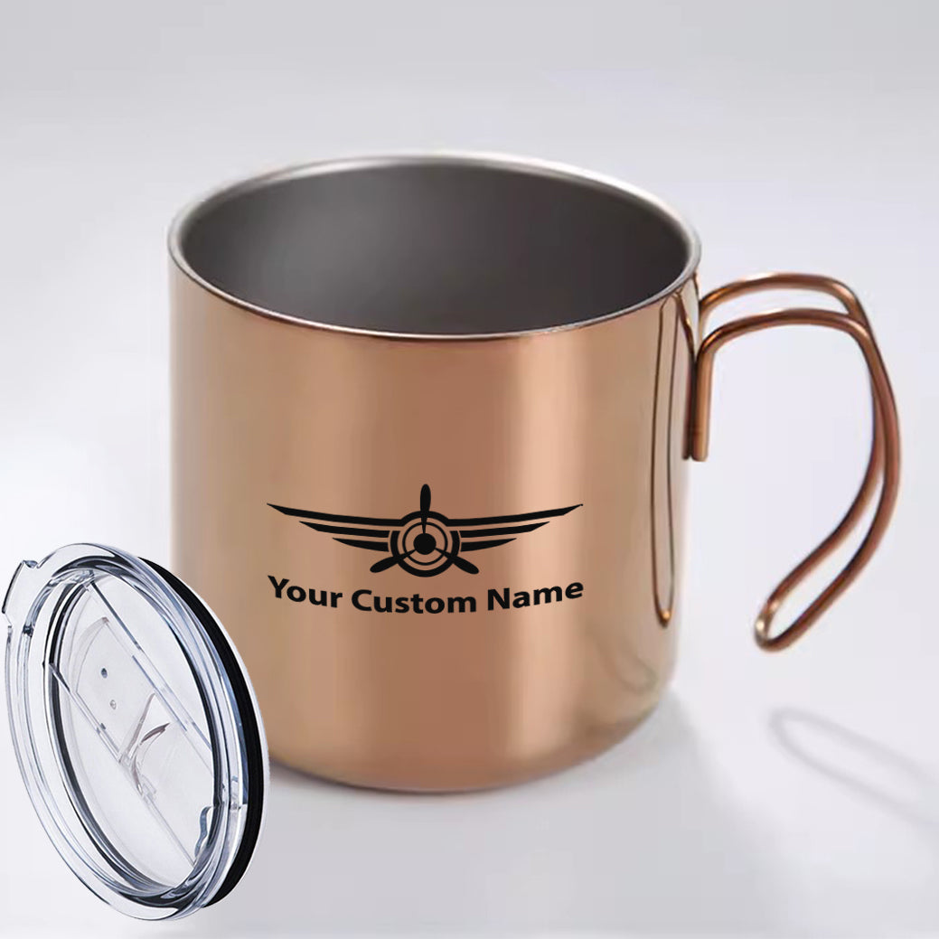 Custom Name (Badge 3) Designed Stainless Steel Portable Mugs