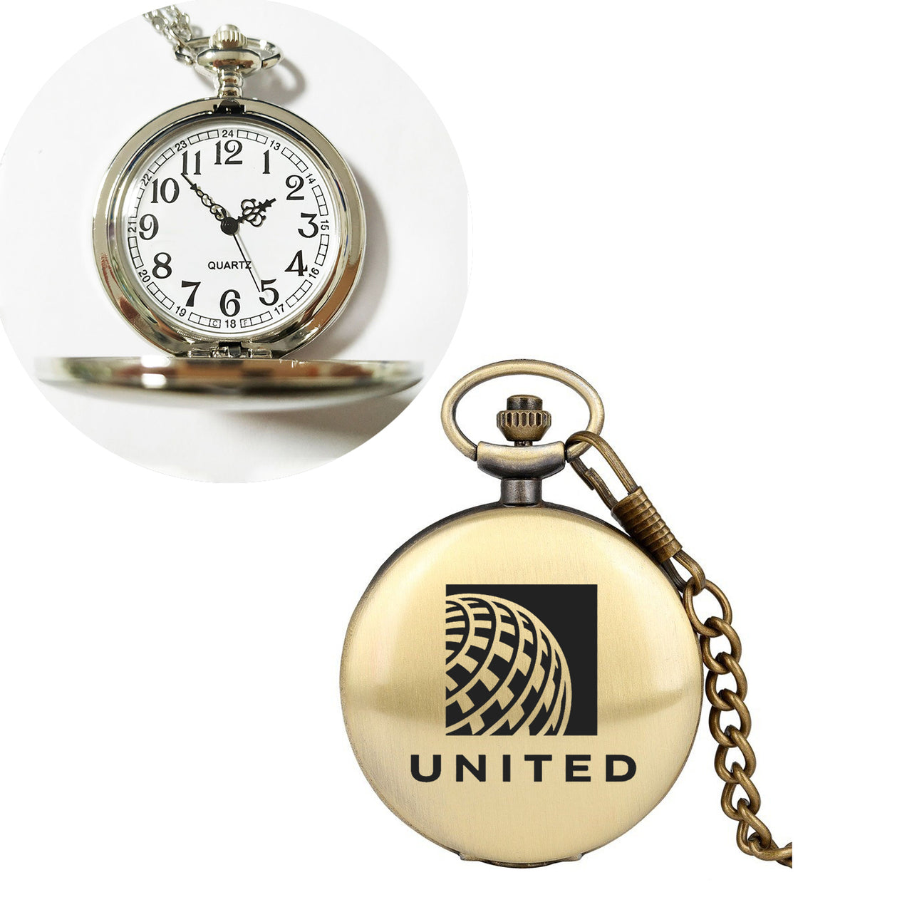 United Airlines Designed Pocket Watches