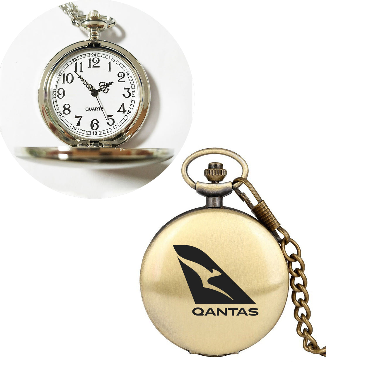Qantas Airways Airlines Designed Pocket Watches