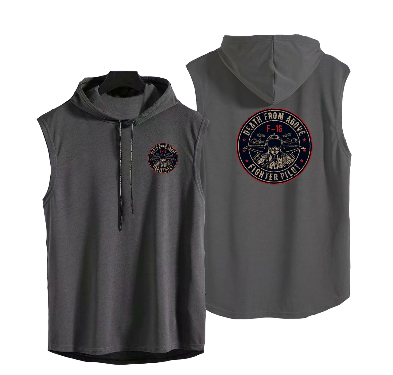 Fighter Jet 16 - Death From Above Designed Hooded Tank Tops