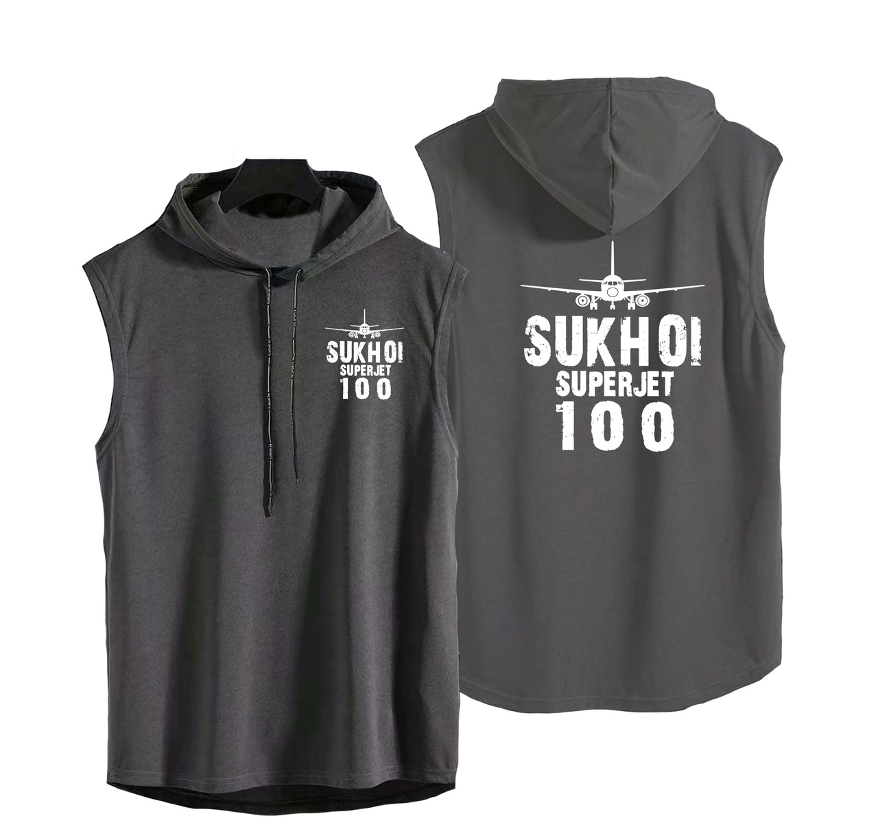Sukhoi Superjet 100 & Plane Designed Hooded Tank Tops
