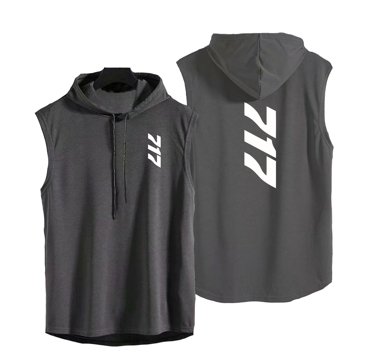 Boeing 717 Text Designed Hooded Tank Tops