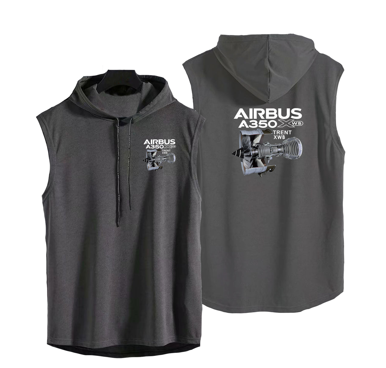 Airbus A350 & Trent Wxb Engine Designed Hooded Tank Tops