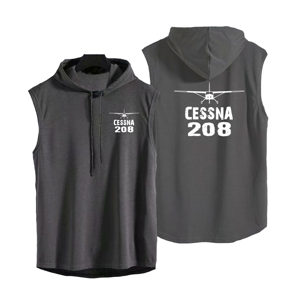 Cessna 208 & Plane Designed Hooded Tank Tops