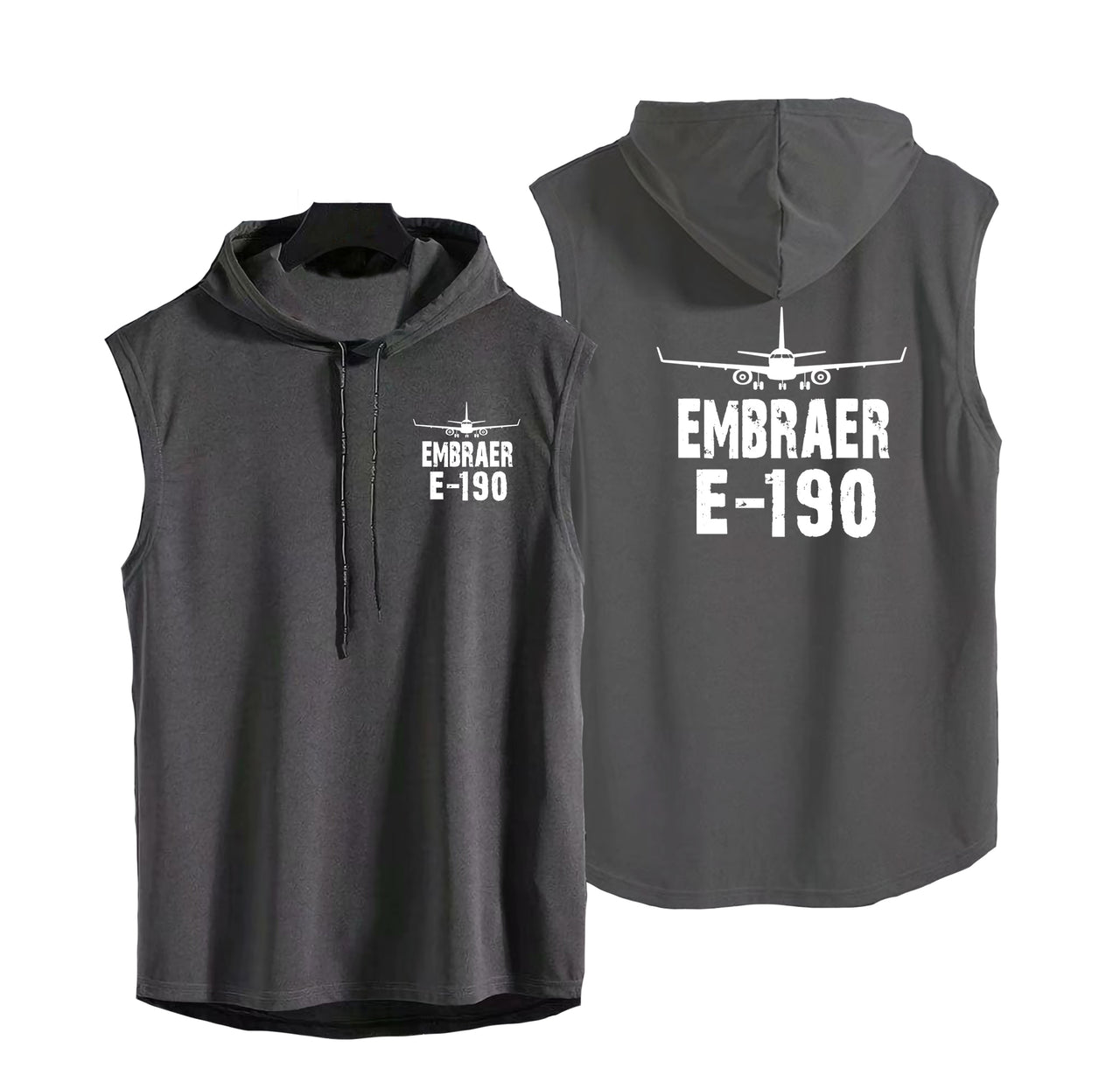 Embraer E-190 & Plane Designed Hooded Tank Tops
