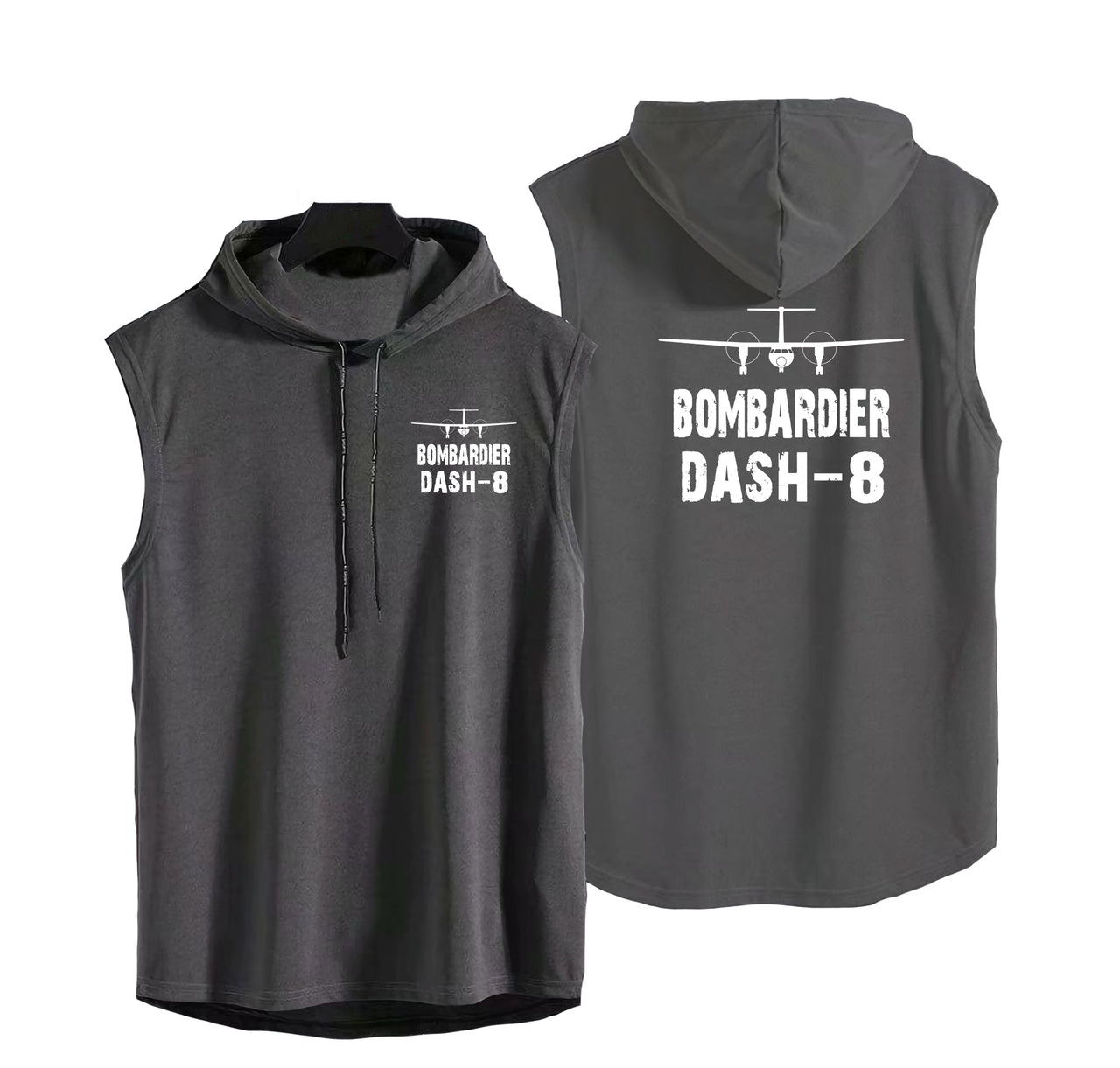 Bombardier Dash-8 & Plane Designed Hooded Tank Tops